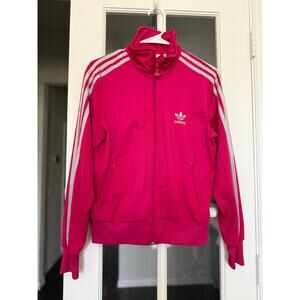 Adidas hot pink and silver track jacket medium